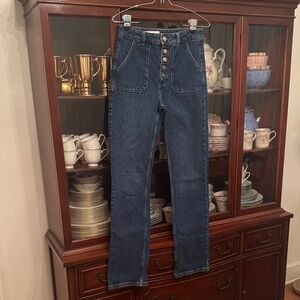 Zara High-Waisted Blue Denim Jeans